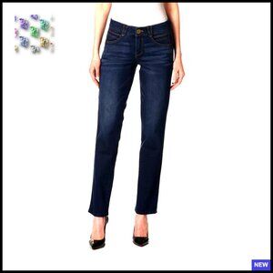 Straight Leg Jeans Super Stretch Denim Classic Fit Figure Flattering Chic